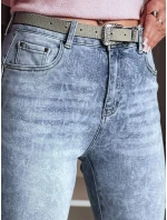 Dámské džínové kalhoty slim fit s páskem BOTANIDA modrá FashionStreet UY2448