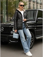 Dámská prošívaná bunda s kapucí černá FashionStreet TY5546