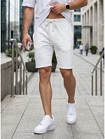 Pánské teplákové kraťasy se šňůrkou, bílé, FashionStreet SX2630