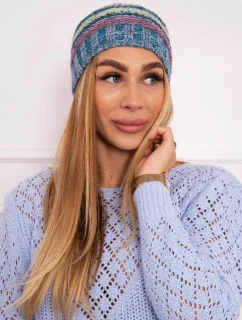 Fleecová čepice Krystyna K207 fuchsiová+modrá