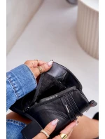 Dámské boty na podpatku z teplou podšívkou černé Lobina