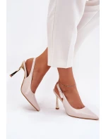 Lakované Lodičky S Otevřenou Patou A Špičatými Špičkami Světle Béžové Rivori Lakované Lodičky S Otevřenou Patou A Špičatými Špičkami Světle Béžové Rivori