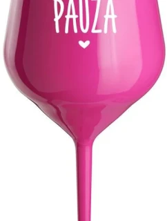 MÁMINA PAUZA - růžová nerozbitná sklenice na víno 470 ml