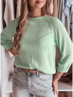 Dámský oversize svetr SOFTICAN světle zelený FashionStreet MY2433