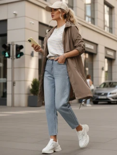 Dámská přechodná bunda parka tmavě béžová FashionStreet TY5558
