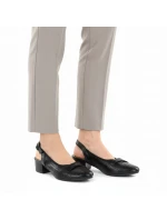 Dámské ažurové lodičky s páskem černé Jezzi ASA200-18