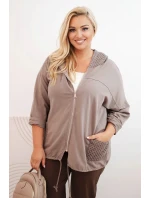 Dámská mikina Plus Size bavlněná oversize s dlouhým rukávem fango Dámská mikina Plus Size bavlněná oversize s dlouhým rukávem fango