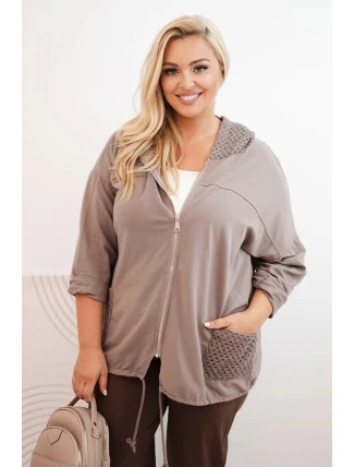 Dámská mikina Plus Size bavlněná oversize s dlouhým rukávem fango Dámská mikina Plus Size bavlněná oversize s dlouhým rukávem fango