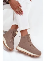 Zateplené dámské kozačky na platformě tmavě béžové Marivira Zateplené dámské kozačky na platformě tmavě béžové Marivira