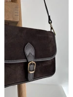 Dámská kožená semišová kabelka Norla – čokoládová