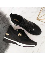 Dámské sportovní boty na platformě EVE274A / 21PB35-4001 Černá s bílou - eVento Dámské sportovní boty na platformě EVE274A / 21PB35-4001 Černá s bílou - eVento