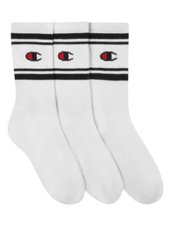Champion Crew 3 páry bílých ponožek U20081 WW006