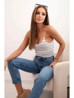 Dámská pruhovaná tílko šedá
