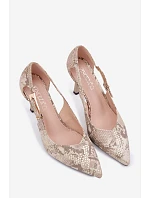 Lodičky Vinceza s výřezy a zlatým sponou 62288 s hadím vzorem