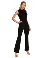 M704 Rozšířené kalhoty s vysokým pasem - černé