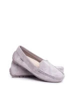 Dámské Semišové Mokasíny Šedé Morreno