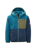 Dětská fleecová bunda s kapucí Trollkids Aurlandsfjord Blue/Green (466-104)
