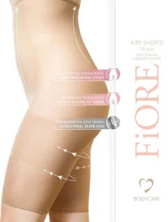 Fiore Airy Shorts 20 DEN antichafing bermudy barva:nude