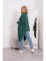 Oversize halenka s potiskem tmavě zelená Oversize halenka s potiskem tmavě zelená