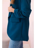 Sako s klopami elegantní tmavě modrozelená