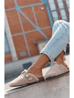 Dámské pantofle s kožíškem typu beránek Béžové Lorivine