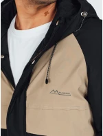 Pánská zimní bunda s kapucí béžová FashionStreet TX5042