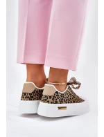 Dámské Tenisky Na Masivní Platformě S Ozdobným Šněrováním Leopardí Hnědé Zidora