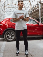 Pánské šedé tričko s potiskem FashionStreet RX5385