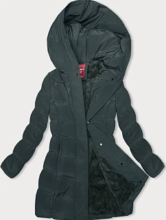 Zimní bunda s kapucí tmavě zelená (2M-023)