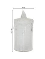 DEKORATIVNÍ SVÍČKA 10,5 CM TRANSPARENTNÍ TEPLÁ BÍLÁ 1 LED