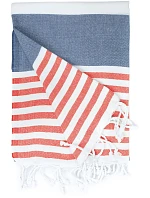 The One Towelling Hamam Marine Hamam ručník "Marine" 48.1046 navy/red The One Towelling Hamam Marine Hamam ručník "Marine" 48.1046 navy/red