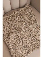 Dámský pletený měkký melírovaný zimní šál KN25 tmavě béžový