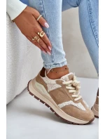 Zateplené dámské kožené sneakersy Big Star OO274A317 HI-POLY SYSTEM Béžové Zateplené dámské kožené sneakersy Big Star OO274A317 HI-POLY SYSTEM Béžové