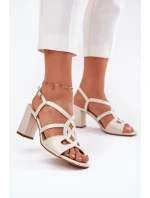 Dámské Sandály Na Podpatku Sergio Leone SK884 Perlové