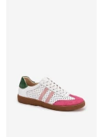 Kožené perforované dámské tenisky Zazoo N1318 Bílomodré