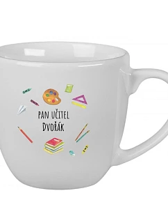 Personalizovaný keramický hrníček 400 ml pro paní učitelku/pana učitele (pomůcky)