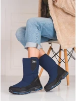 Trendy dámské modré sněhule bez podpatku Trendy dámské modré sněhule bez podpatku