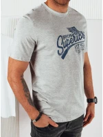 FashionStreet šedé pánské tričko s potiskem RX5365