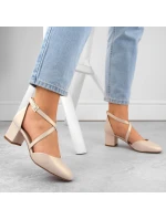 Sergio Leone W SK365B perleťové béžové sandály s pásky