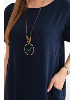 Šaty s kapsami a přívěskem námořnická modř