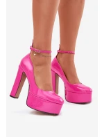 Lakovane Lodičky Na Vysokém Podpatku A Platformě Růžové Nianka