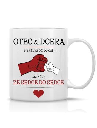 OTEC & DCERA - klasický bílý keramický hrníček 300 ml