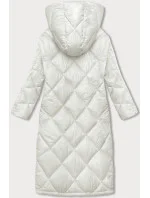 Prošívaná dámská zimní bunda v barvě ecru (H-896-11)