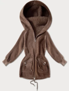 Hnědý přehoz přes oblečení typu alpaka s kapsami (W010#)