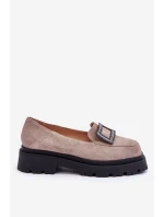 Pohodlné semišové mokasíny béžové Agathe