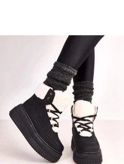 Dámské zimní boty s kožíškem ZH15 Černá s bílou - Next Step