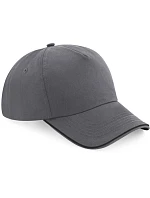 Beechfield B 25C 5 panelová kšiltovka "Authentic Piped Peak" 53.025C graphite grey/black