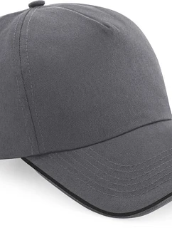 Beechfield B 25C 5 panelová kšiltovka "Authentic Piped Peak" 53.025C graphite grey/black