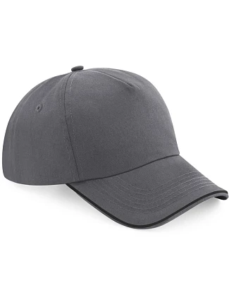 Beechfield B 25C 5 panelová kšiltovka "Authentic Piped Peak" 53.025C graphite grey/black