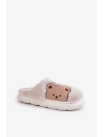 Dámské Kožené Pantofle Medvědi Béžové Firedi